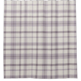 Masculine Muted Purple Plaid w/ Linen Texture Duschvorhang