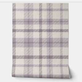 Masculine Muted Purple Plaid w/ Linen Texture Tapete