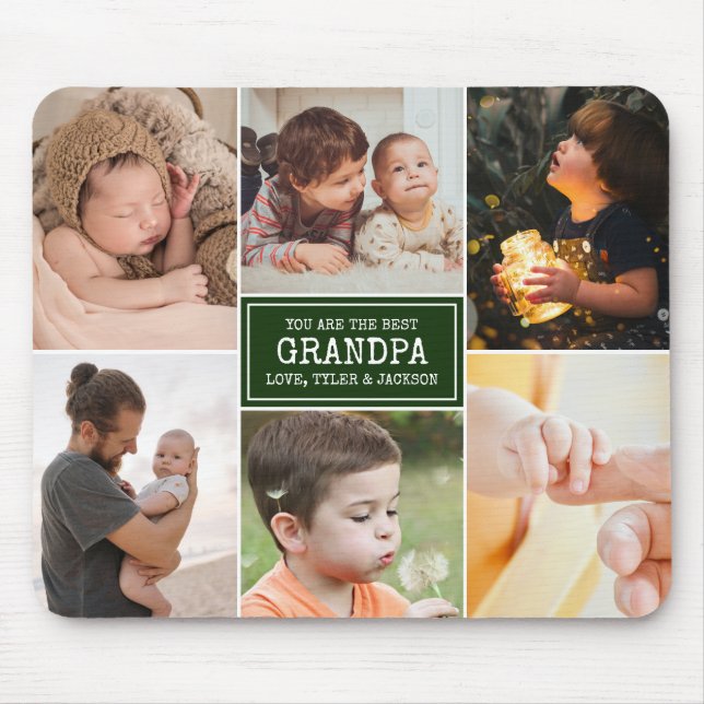 Masculine Opa Green 3 FotoCollage Mousepad (Vorne)