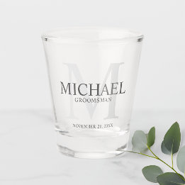 Masculine Personalisiert Monogramm und Name Trauze Schnapsglas