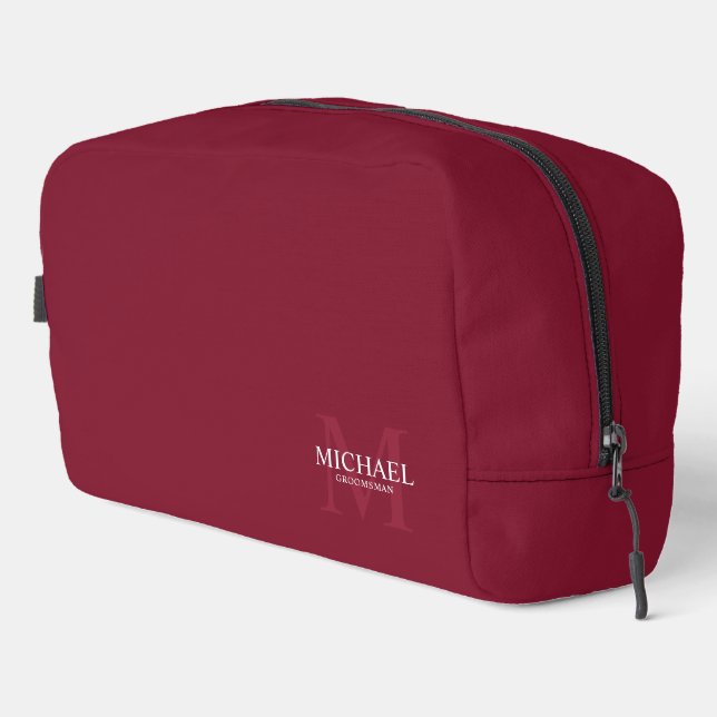Masculine Personalisiert Monogramm und Name Trauze Waschbeutel (Rechte Ecke)