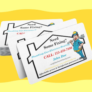 Masculine Worker Icon Neighbhood Handyman Visitenkarte