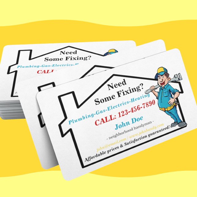 Masculine Worker Icon Neighbhood Handyman Visitenkarte (Von Creator hochgeladen)