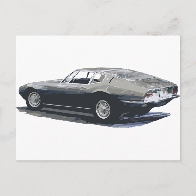Maserati Ghibli Classic Zeichnend Postkarte (Vorderseite)