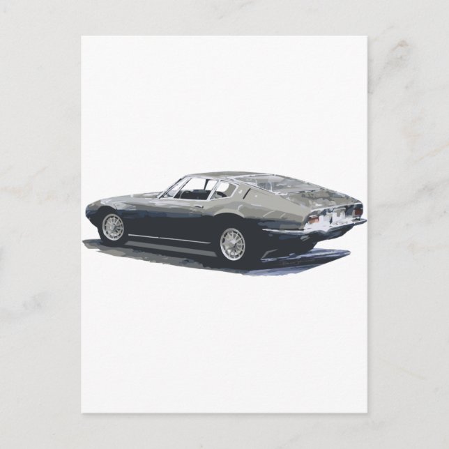 Maserati Ghibli Classic Zeichnend Postkarte (Vorderseite)