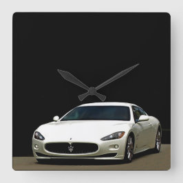 Maserati GranTurismo CLOCK Quadratische Wanduhr