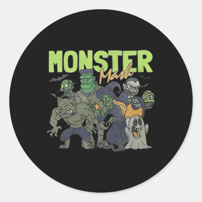 Mash Vintag Ghost Halloween Funny Runder Aufkleber (Vorderseite)