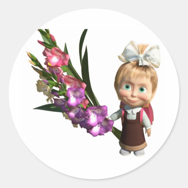 Masha Runder Aufkleber (Vorderseite)