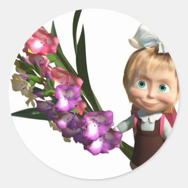 Masha Runder Aufkleber (Vorderseite)