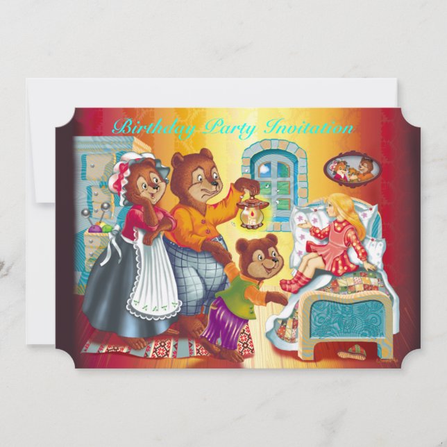 Masha und 3 Bären Einladung (Vorderseite)