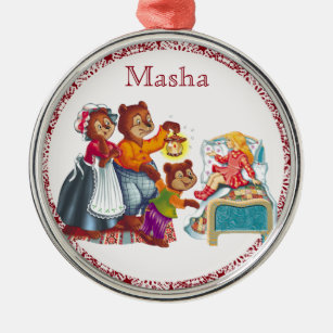 Masha und 3 Bären Ornament Aus Metall