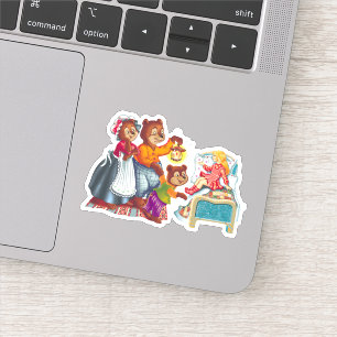 Masha und 3 Bären. Tierfamilie. Aufkleber