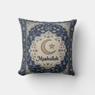 Mashallah blue printed Cushion Ramadan decor Kissen