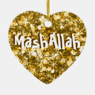 Mashallah islamische Feier-Goldverzierung Keramik Ornament