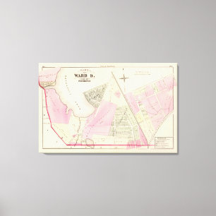 Mashapaug Teich und Cranston Atlas-Karte Leinwanddruck