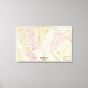 Mashapaug Teich und Nähe Atlas-Karte Leinwanddruck