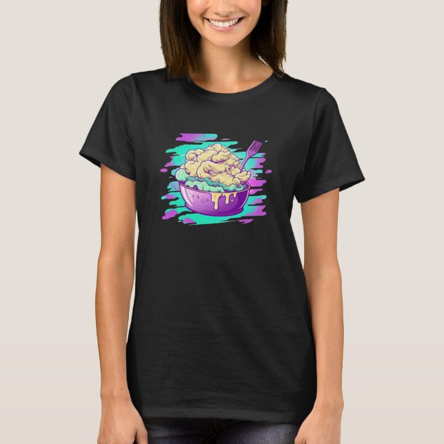 Mashed Potatoes Vaporwave Retrowave Aesthetic T-Shirt (Vorderseite)