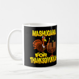 Mashugana für Thanksgivukkah die Türkei Menorah Kaffeetasse