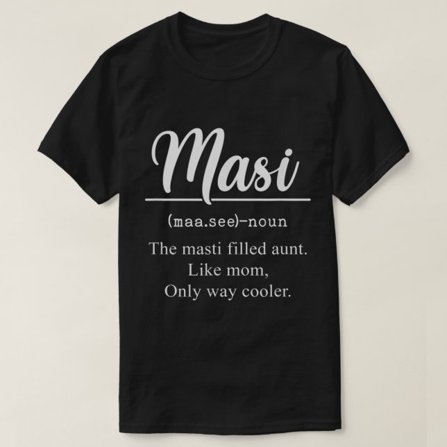 Masi Definition Funny Tunt Tuntie Indian Masi Moth T-Shirt (Design vorne)