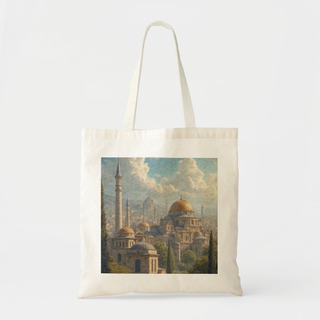 Masjid al Aqsa, Palästina, Öl Malerei Tote Tasche. Tragetasche (Vorne)
