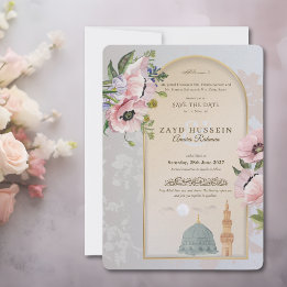 Masjid An-Nabawi Rosa Klatschmohn Islamisch Save The Date