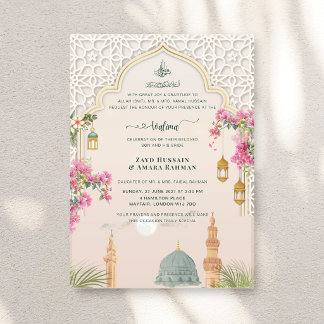 Masjid An-Nabawi Walima | Luxuriöse islamische Hoc Acryleinladungen