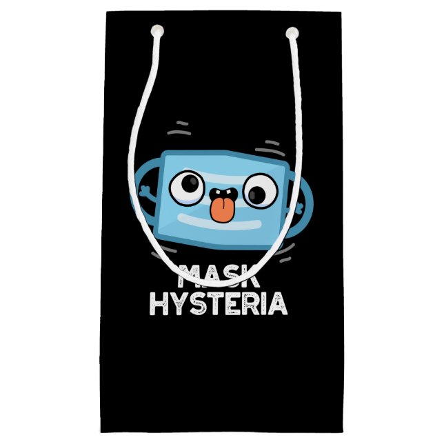 Mask Hysteria Funny Mask Pun Dark BG Kleine Geschenktüte (Vorderseite)