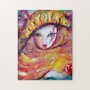 MASK IN GELB / Venezianischer Masquearde Ball, Lil Puzzle