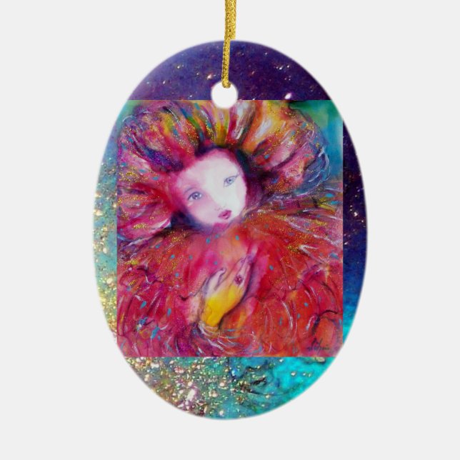 MASK IN ROT, Monogramm Keramik Ornament (Vorne)