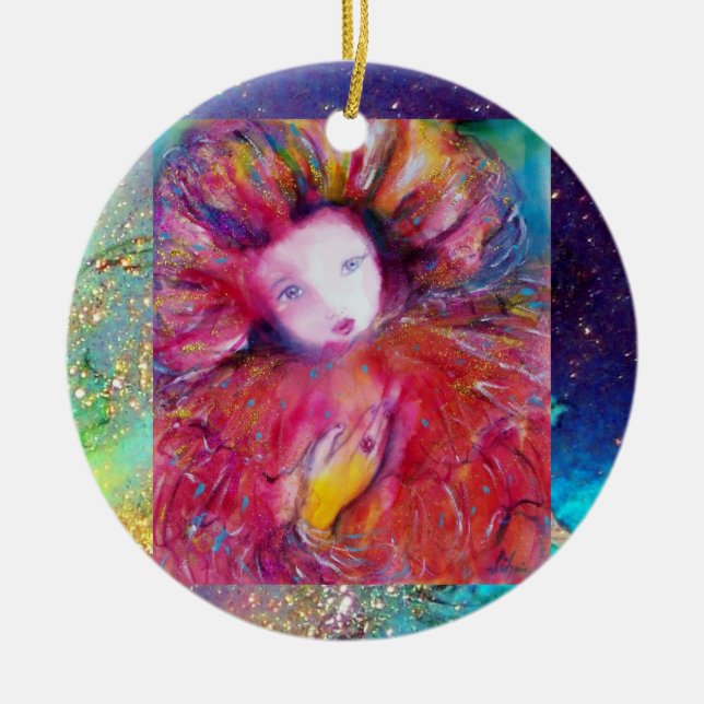 MASK IN ROT, Monogramm Keramikornament (Vorne)