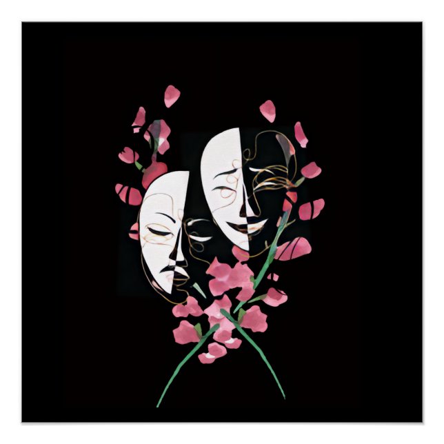 Mask poster - black + white (Vorderseite)