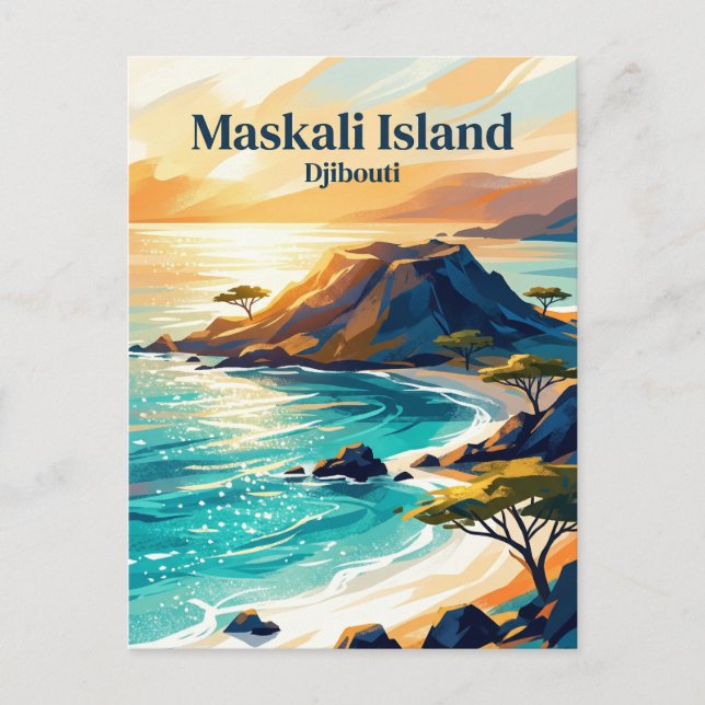 Maskali-Insel Dschibuti Postkarte (Vorderseite)