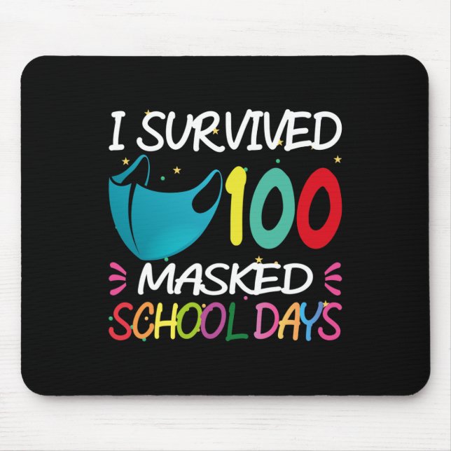 Maske 100 Tage Schullehrer Studentengeschenk Mousepad (Vorne)