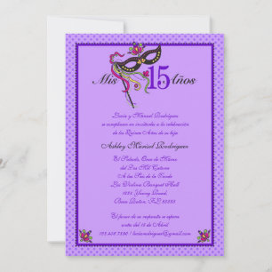 Maske 15 Quinceañera Einladung