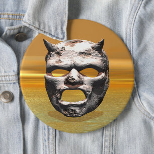 Maske aus Stein-Knopf Button