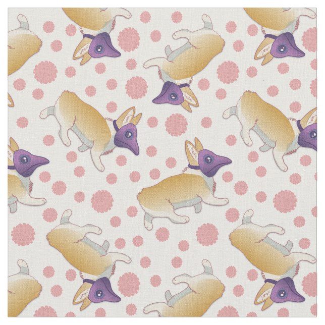 Maske Corgi Plague Doktor Transparent Stoff (Nahaufnahme)