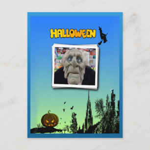 Maske des alten Mannes, Fliegerwitze und Kürbislat Postkarte