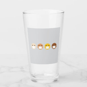 Maske Emoji Faces Maske oben COVID Glas