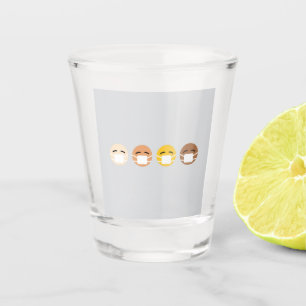 Maske Emoji Faces Maske oben COVID Schnapsglas