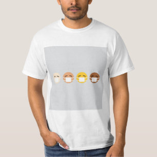 Maske Emoji Faces Maske oben COVID T-Shirt