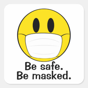 Maske Emoji Quadratischer Aufkleber