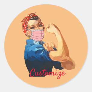 Maske Empowerment von Frauen Thunder_Cove Runder Aufkleber