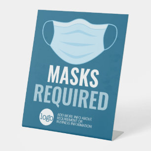 Maske erforderlich mit Zeichn und zusätzlichem Tex Sockelschild