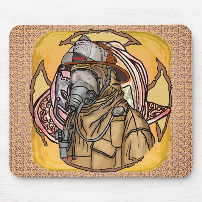 Maske Firefighter Mouse Pad Mousepad (Vorne)