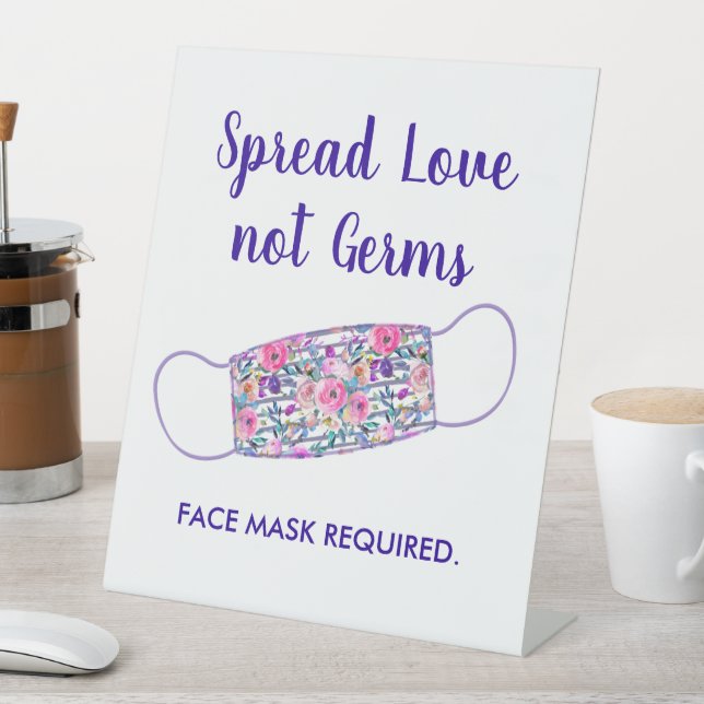 Maske für die soziale Distanzierung von Wasserfarb Sockelschild (In Situ)