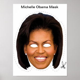 Maske Michelle Obama Halloween Poster