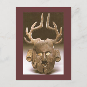 Maske mit antler-amerikanischer Kunst Postkarte