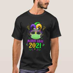 Maske mit Gesichtsmaske Mardi Gras 2021 Quarantäne T-Shirt