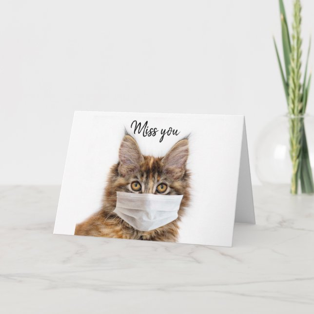 Maske mit Maine-Coon-Katze Karte (Vorderseite)