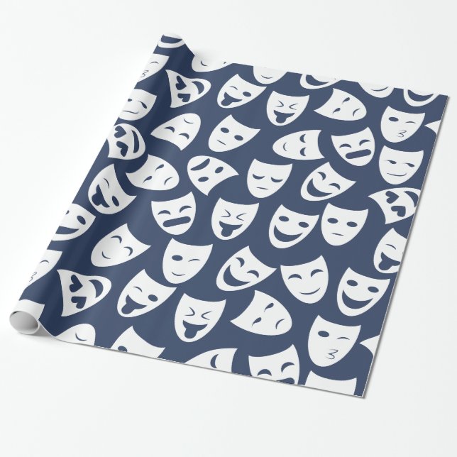 Maske mit unterschiedlichem Gefühl-Muster Geschenkpapier (Ungerollt)
